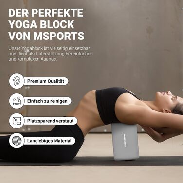 Йога-блоки MSPORTS Premium, 2 шт, антрацит, для йоги та фітнесу