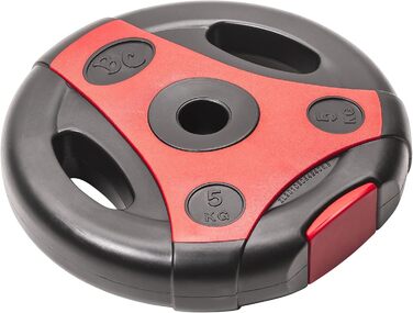 Диски для штанги Bad Company K-Grip з ручками, пластикове покриття, 30/31 мм, 2,5-10 кг (пара) або набір 7,5-30 кг