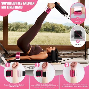 Важільки для ніг та рук BECOJADDE 0.45/0.9 кг (набір 2 шт.) для фітнесу, кардіо, силових тренувань (рожевий градієнт, 1.8 кг пара)