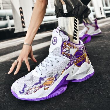Баскетбольні кросівки для чоловіків та жінок. Легкі спортивні кросівки для ходьби, повсякденні снікерси. Зносостійкі, з антиковзким покриттям, розміри 36-45 EU, колір фіолетовий