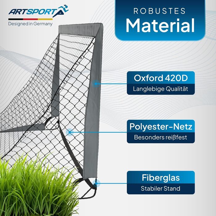 ArtSport Ворота для футболу Pop-up Goal Master - 2 шт. з аксесуарами - складані та готові до гри - 2 ворота для гри в приміщенні та на вулиці - дитячий футбол, ворота (Сірий)