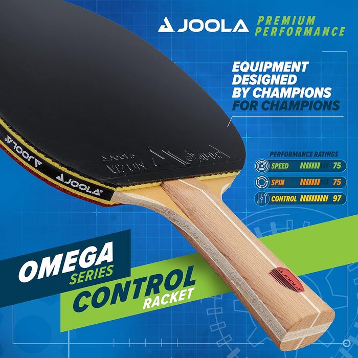 Ракетка для настільного тенісу JOOLA Omega Control для просунутих гравців, гума Vizon, flared grip