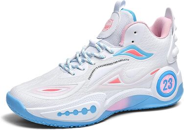 Баскетбольні кросівки High Top з антиковзким покриттям, легкі та зручні. Білі (44 EU, вузька колодка)