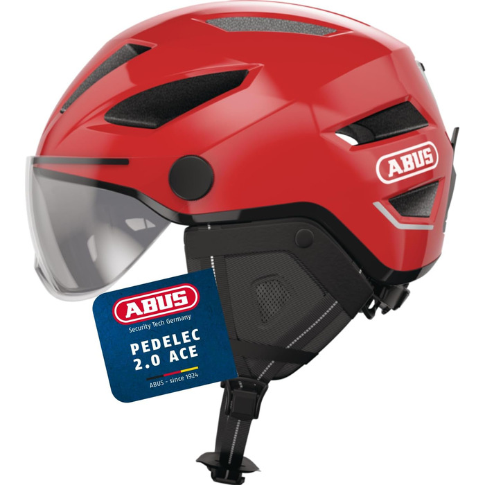 Велошолом ABUS Stadthelm Pedelec 2.0 ACE з підсвіткою, візором, дощовиком та захистом вух для жінок і чоловіків