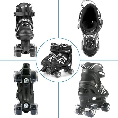 Дитячі ролики Kinder для дівчаток та хлопчиків, регульовані, з підсвічуванням, Quad Skates, для дому та вулиці