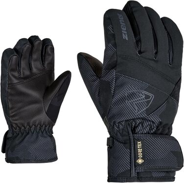 Дитячі лижні рукавички Ziener Leif GTX, водонепроникні, дихаючі, чорні/сірі, камуфляж, для зимових видів спорту