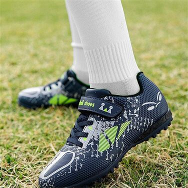 Дитячі футбольні бутси унісекс, легкі, з антиковзаючою підошвою, для тренувань на штучному газоні, розмір 30-39 (EU), блакитні