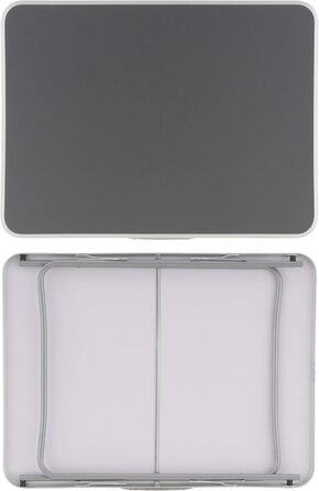Складний стіл для кемпінгу SONLEX сірий 80x60x70 см з ручкою для перенесення, похідний, балконний