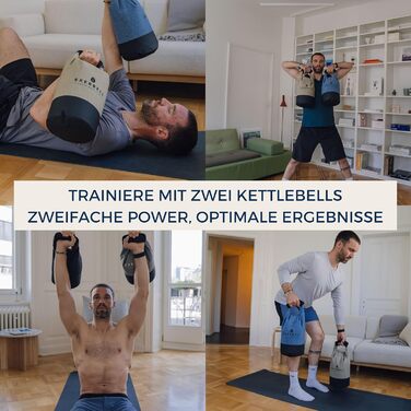 Регульована гантель-гиря Exerbell 2-14 кг, складана, водо- та пісочний мішок, для силових тренувань, чорна, 2 шт.
