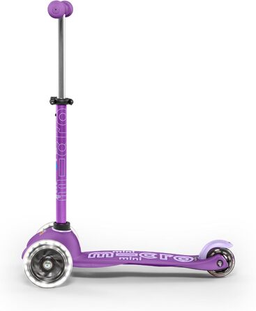 Самокат дитячий Micro Deluxe Kinder Scooter з регульованим кермом, світлодіодні колеса, фіолетовий