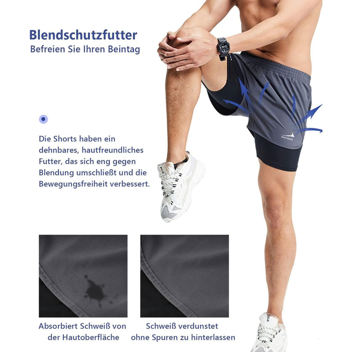 Шорти для бігу чоловічі 2 в 1, спортивні шорти для занять у залі, тренувань та марафону (хакі / з петлею для рушника, XXL)