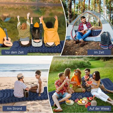 Килимок для кемпінгу Hausprofi Isomatte: ультралегкий надувний матрац з насосом та подушкою для відпочинку на природі