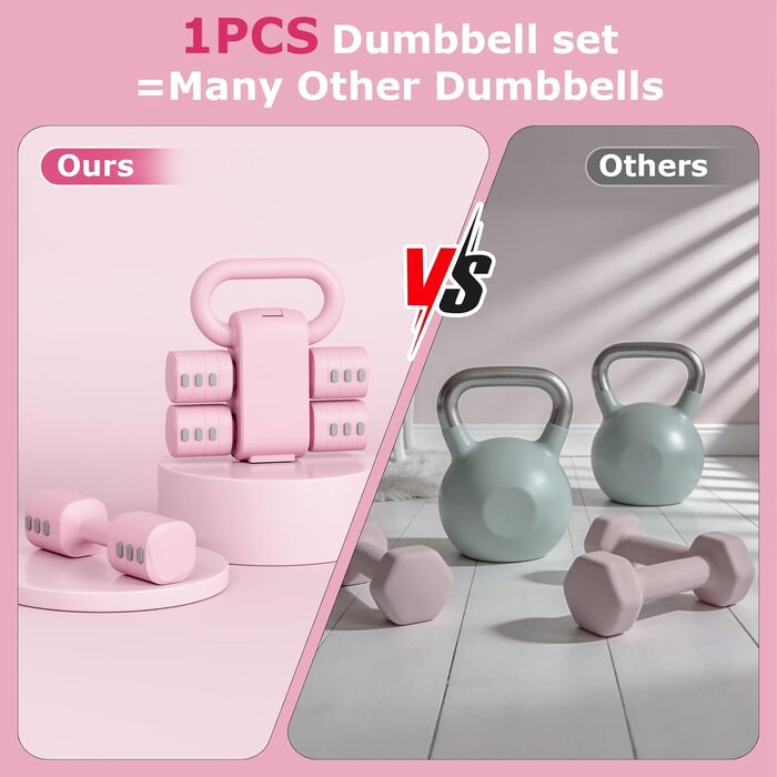 Набір змінених гантелей для жінок 1-5 кг, 2 шт. 4-в-1. Гантелі для дому, силових тренувань. Підходять для жінок та чоловіків.