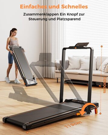 Бігова доріжка для дому та офісу, Walking Pad з нахилом 5%, потужність 2.5 HP, тиха бігова доріжка з пультом дистанційного керування, до 150 кг, чорний колір