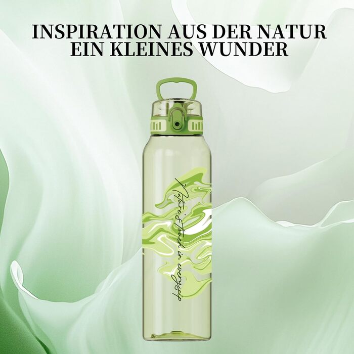 Дитяча пляшка для води UZSPACE 600 мл, спортивна, непроливальна, з одноручним відкриванням, для газованої води, придатна для миття в посудомийній машині, для школи та активного відпочинку, білий колір