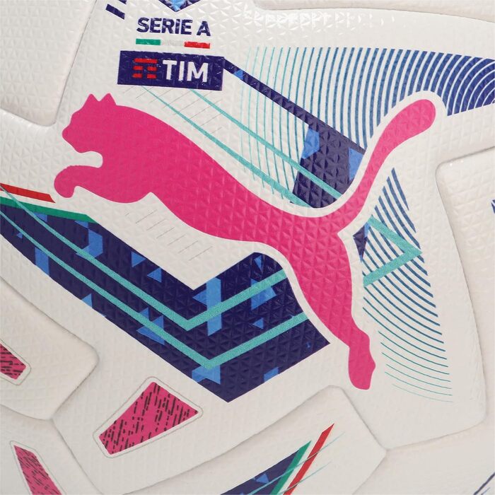 Футбольний м'яч PUMA Orbita Serie A Pro розмір 5, біло-синій, рожевий