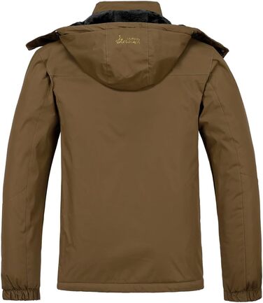 Чоловіча лижна куртка Berg Windbreaker, тепла зимова, непромокальна, для сноуборду та катання на лижах, з капюшоном, коричнева, XXL