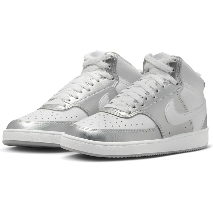 Кросівки Nike Court Vision Mid для чоловіків, білий/металевий срібло, 41 EU