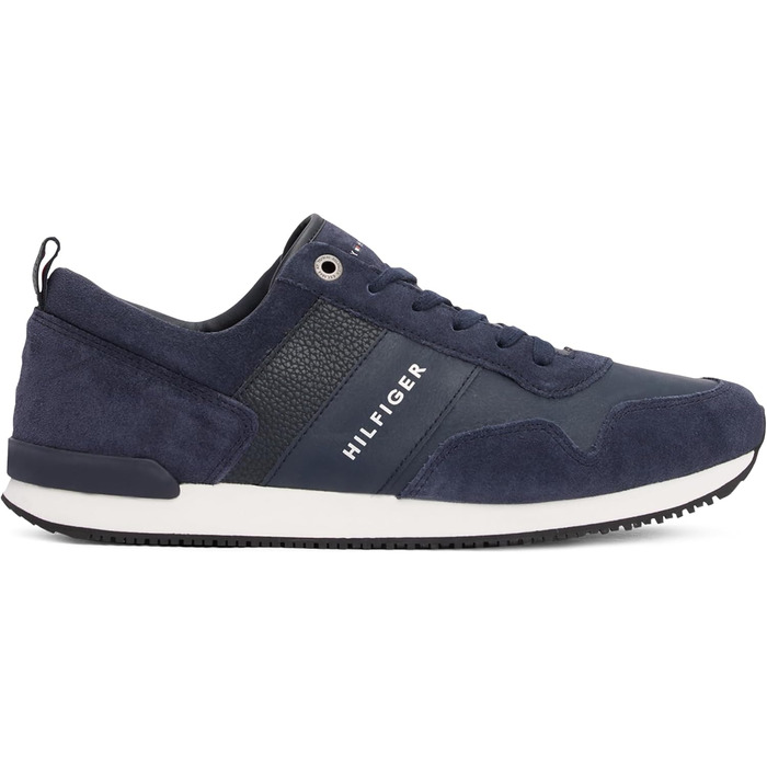 Кросівки Tommy Hilfiger чоловічі Runner Iconic з шкіри та замші, блакитний, 46 EU