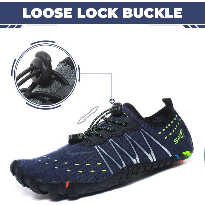 Чоботи для плавання Ziitop: чоловічі та жіночі, для пляжу, швидко сохнуть, з дренажними отворами. Ідеальні для каякінгу, фітнесу, трейлраннінгу та хайкінгу. Розміри 35-46.