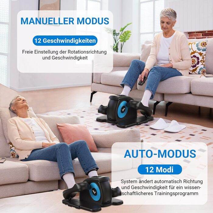 Міні еліптичний тренажер MERACH з пультом, дисплеєм, 12 швидкостей, тихий та портативний степер для дорослих, молоді та людей похилого віку, чорний