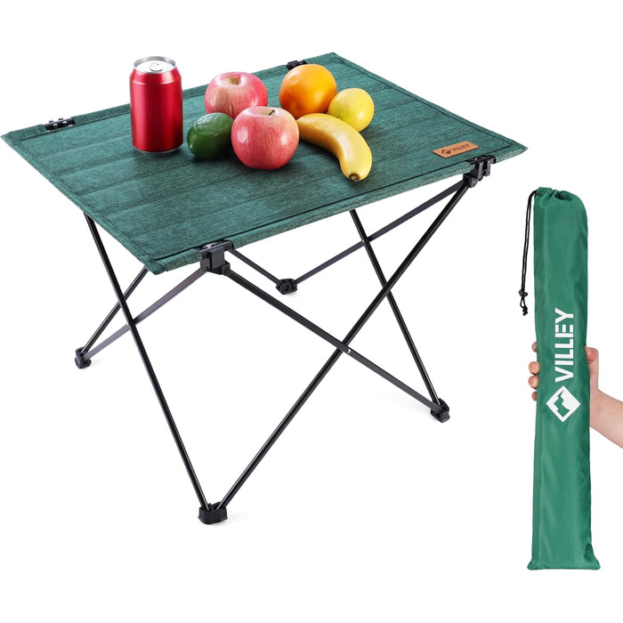 Складаний туристичний стіл VILLEY для кемпінгу та відпочинку на природі (зелений)