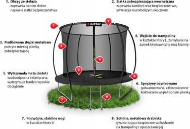 Батут із сіткою Outtec 366 см FT 12 (365-374 см)
