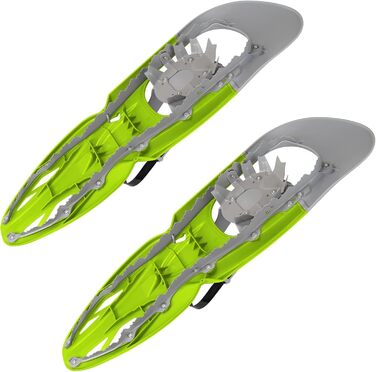 Снігоступи Alpidex з палицями 25 або 29 дюймів, швидка фіксація, розмір 38-46, до 140 кг, підйомник, сумка, телескопічні палиці (лаймовий зелений, 29 дюймів)