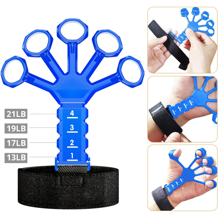 Набір для тренування пальців та зап'ястя ALMAH (5 шт.) - тренажер хвата, розтяжка пальців, для зняття стресу