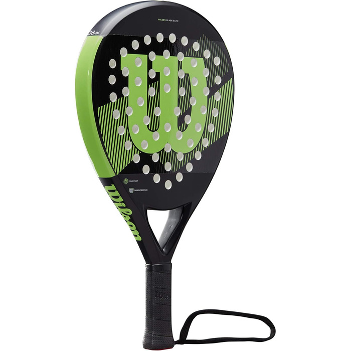 Падeль-ракетка Wilson Blade Elite, скловолокно/EVA, 365 г, чорний/зелений, WR033011U2