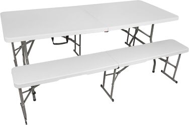 Складаний стіл для кемпінгу Karl Hausmann 180x75x74 см - білий
