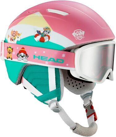 Дитячий лижний та сноуборд шолом Head MOJO PAW з окулярами, дизайн Paw Patrol, рожево-бірюзовий, розмір XXS