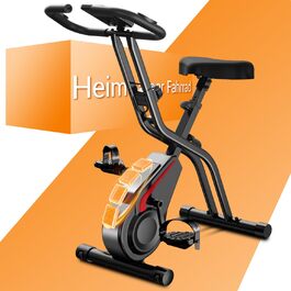 Ергометр UMAY Hometrainer 5-в-1: Велотренажер складаний для дому, магнітний, 16 рівнів, з пульсометром та LED дисплеєм, чорний, до 136 кг