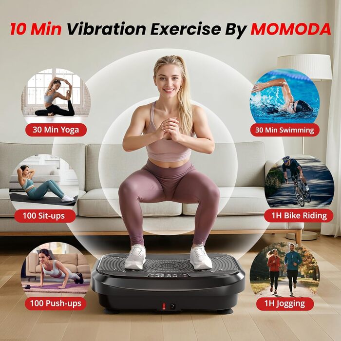 Платформа для вібраційного тренування MOMODA 2026 - для схуднення та спалювання жиру, 120 рівнів швидкості, для жінок та чоловіків