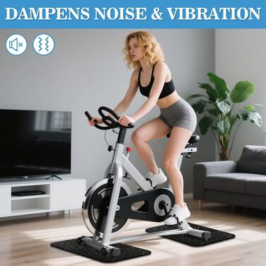 Захисний килимок під фітнес-тренажер та бігову доріжку, шумопоглинаюча підкладка 28x70 см, 6 мм, 2 шт. в комплекті