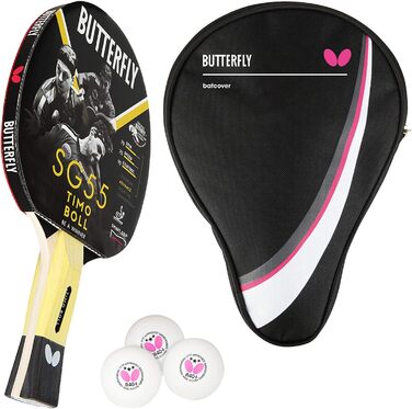 Набірний тенісний ракетка Butterfly Timo Boll SG55 для хобі та тренувань, ITTF сертифікат, анатомічна ручка smart.Grip, преміум якість