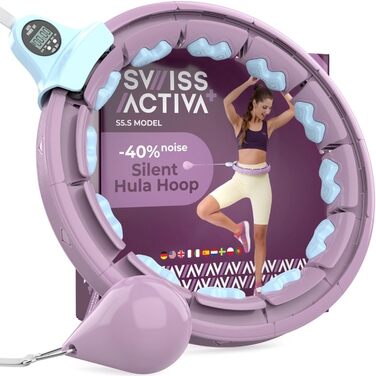 Розумний хулахуп Swiss Activa+ S5.S для дорослих XXL, до 120 см, фіолетово-синій, з вагою для фітнесу