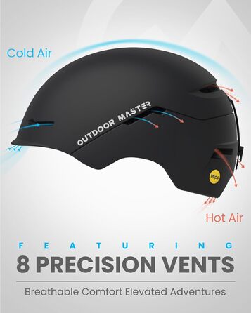 Шолом OutdoorMaster ELK MIPS для гірськолижного спорту та сноубордингу, чорний мат, M