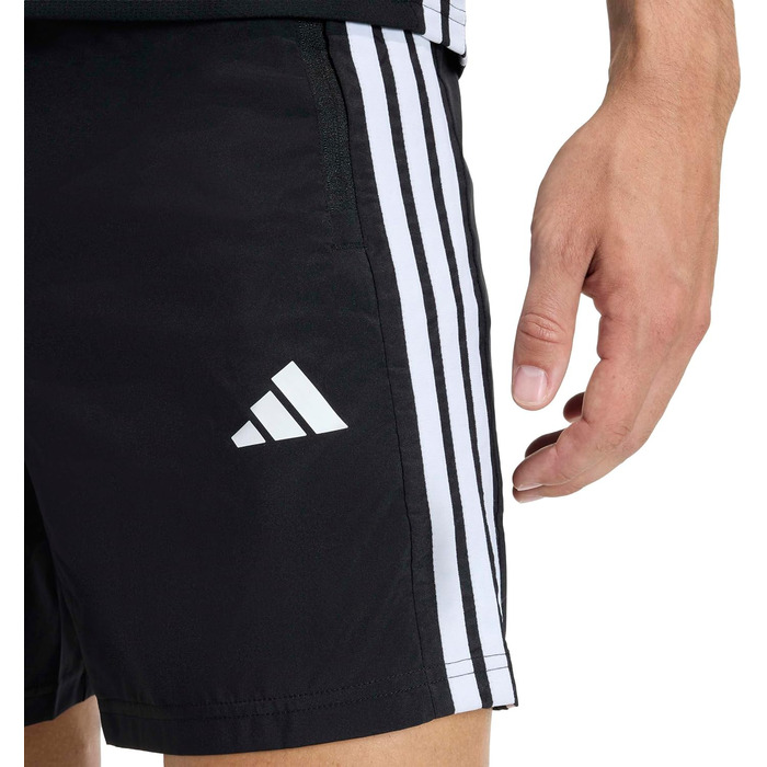 Чоловічі спортивні шорти adidas Workout Essentials Base 3 Stripes Woven, чорні з білими смугами
