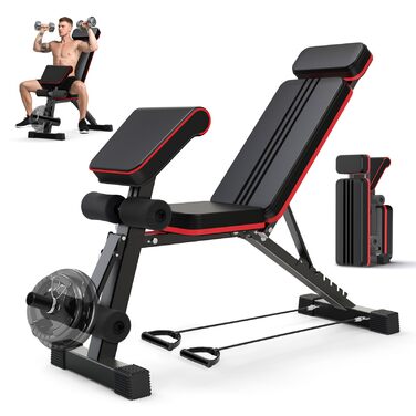 Багатофункціональна розкладна лава для гантелей 12 в 1, регульована фітнес-лава для вправ на прес та римський стілець, витримує до 400 кг, для домашніх тренувань