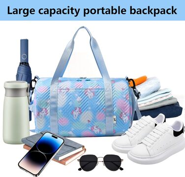 Спортивна сумка з єдинорогом, унісекс (блакитна)