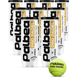 Palbea PRO Padel - М'ячі для падел-тенісу, сертифіковані FIP, преміум якість. Підходять для тренувань та турнірів. 1 картон x 6/12/24 туби.