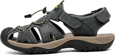 Чоловічі сандалі FLARUT для туризму та відпочинку, шкіряні, сірі (42 EU)