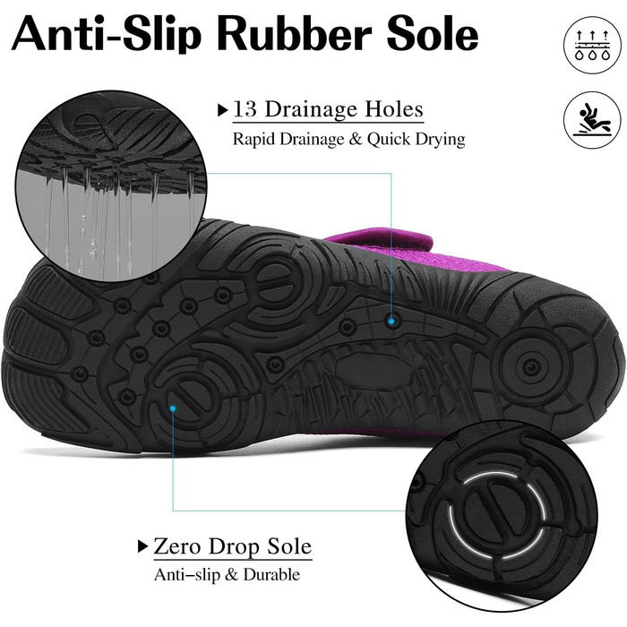 Шкарпетки-шкарпетки Mishansha для відпочинку на воді, швидковисихаючі, антиковзкі, для активного відпочинку, розмір 36-46 (42 EU), колір: фіолетовий