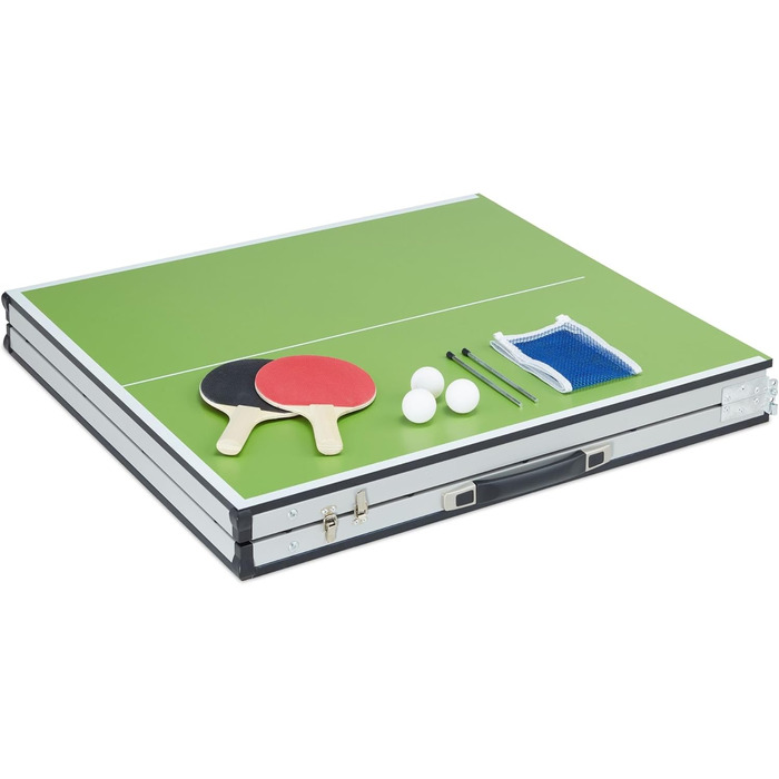 Складаний міні-стіл для настільного тенісу з сіткою – набір для пінг-понгу з 2 ракетками та 3 м'ячами, портативний, регульована висота, для використання в приміщенні та на вулиці