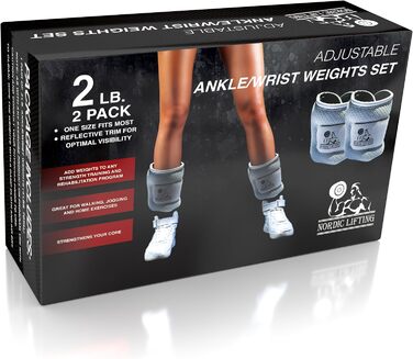 Ваги для ніг та зап'ясть (1 пара) - Регульовані ваги для жінок, чоловіків та дітей - Ідеально підходять для ходьби, бігу, гімнастики, аеробіки, 2.0 кг (x2), сірий колір