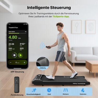 Mobvoi Walking Pad Smart KI: компактний біговий тренажер 2-в-1 для дому та офісу, LED-дисплей, керування пультом, 6 км/год, до 120 кг