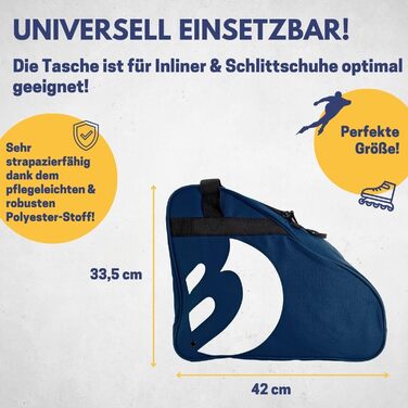 Сумка для роликових ковзанів та ковзанів BEST SPORTING: велика, з регульованим ремінцем, Marine
