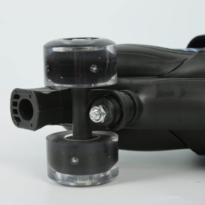 Роликові ковзани класичні для дівчаток та хлопчиків, з/без світлодіодами, розмір M (32-37) (S (27-32), блакитно-чорні)