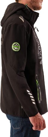 Чоловіча водонепроникна куртка-софтшелл Geographical Norway Royaute з капюшоном, тактичний віндбрейкер для гірських походів та лиж, чорно-зелена, XL